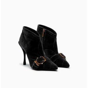 Dolce and Gabbana Devotion Quilted Velvet Boots